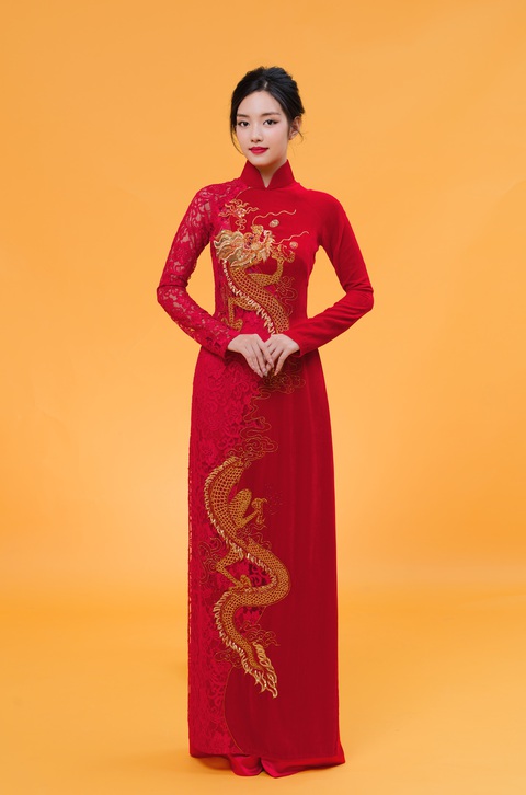 Liên Hương làm lại Bộ sưu tập Huyền sử Thăng Long của Liên Hương - Ảnh: Hizo Thái/BTC Họa tiết hình rồng sống động, uy nghiêm - Ảnh: HIZO THÁI