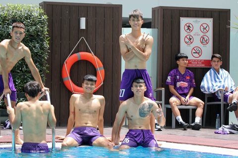Các cầu thủ trẻ U23 Việt Nam được giải tỏa tinh thần và hồi phục thể trạng sau trận đấu giao hữu với U23 Jordan - Ảnh: VFF Các cầu thủ trẻ U23 Việt Nam được giải tỏa tinh thần và hồi phục thể trạng sau trận đấu giao hữu với U23 Jordan - Ảnh: VFF