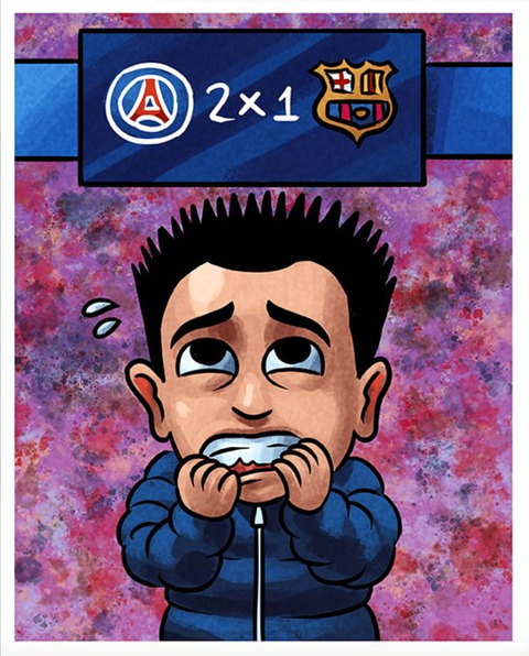 Những khoảnh khắc thiên tài chiến lược của HLV Xavi trước PSG- Ảnh 1. Barcelona bị PSG vượt lên dẫn 2-1 từ phút 50.