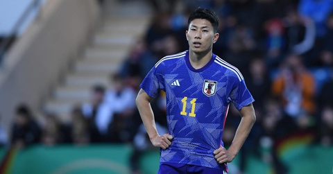 Đội nào đắt giá nhất U23 châu Á 2024, U23 Việt Nam đứng ở đâu?- Ảnh 1. Tiền đạo Mao Hosoya được định giá cao nhất trong đội hình U23 Nhật Bản - Ảnh: IMAGO
