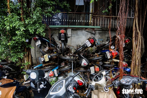 Xe máy 'vô chủ' lủ khủ chiếm nhà xe, chuyện tưởng nhỏ mà xử lý quá khó- Ảnh 2. Hàng trăm xe máy