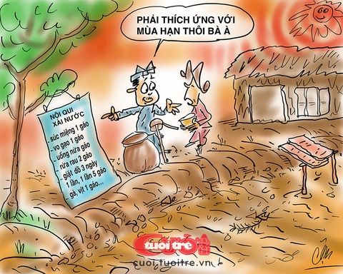 'Đặc sản' mùa hạn hán ở miền Tây- Ảnh 2. Thích ứng với mùa hạn hán - Tranh: Cận