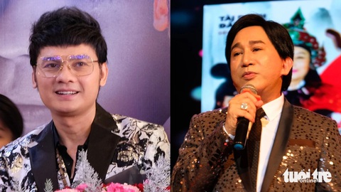 Kim Tiểu Long (trái) và đàn anh Kim Tử Long - Ảnh: LINH ĐOAN Kim Tiểu Long (trái) và đàn anh Kim Tử Long - Ảnh: LINH ĐOAN
