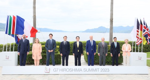 Lãnh đạo các nước G7 trong phiên họp thượng định nhóm này hồi tháng 5-2023 - Ảnh: BỘ NGOẠI GIAO NHẬT BẢN Lãnh đạo các nước G7 trong phiên họp thượng đỉnh nhóm này hồi tháng 5-2023 - Ảnh: Bộ Ngoại giao Nhật Bản