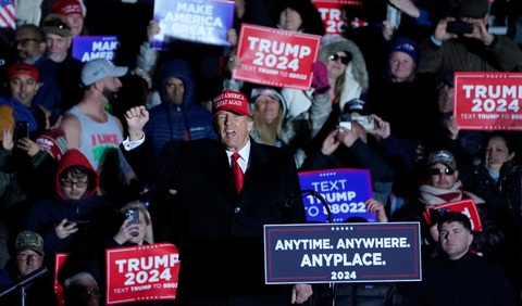 Ông Trump vận động tranh cử ở bang Pennsylvania, ngày 13-4 - Ảnh: AFP Ông Trump vận động tranh cử ở bang Pennsylvania, ngày 13-4 - Ảnh: AFP