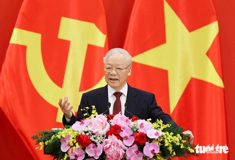 Lãnh đạo Nga, Trung Quốc và nhiều nước chúc mừng sinh nhật Tổng bí thư Nguyễn Phú Trọng- Ảnh 1. Tổng bí thư Nguyễn Phú Trọng trong một sự kiện cuối năm 2023 - Ảnh: NGUYỄN KHÁNH