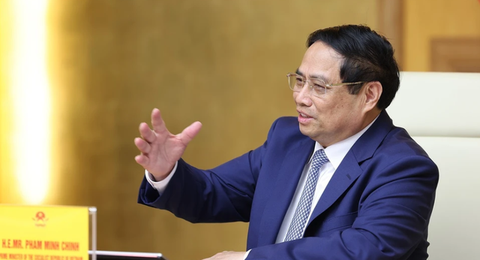 Thủ tướng Phạm Minh Chính phát biểu tại buổi tiếp. (Ảnh: TTXVN) Thủ tướng Phạm Minh Chính phát biểu tại buổi tiếp - Ảnh: TTXVN