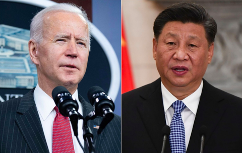 Ông Biden mạnh tay với Trung Quốc, muốn tăng thuế gấp 3 với thép và nhôm- Ảnh 1. Tổng thống Mỹ Joe Biden (bên trái) và Chủ tịch Trung Quốc Tập Cận Bình - Ảnh chụp màn hình