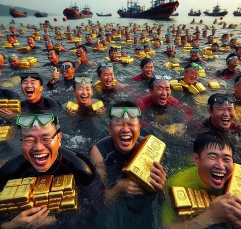 Netizen ồ ạt cập nhật tình hình 'đi tìm kho báu'- Ảnh 5. Một nhóm hải tặc được làm từ AI đã tìm ra kho báu.