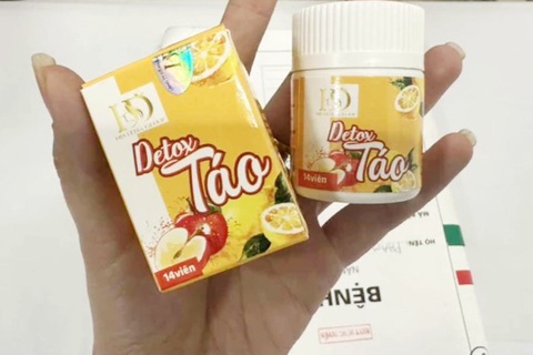 Sản phẩm Detox Táo giảm cân chứa chất cấm - Ảnh: Bệnh viện cung cấp Sản phẩm Detox Táo giảm cân chứa chất cấm - Ảnh: Bệnh viện cung cấp