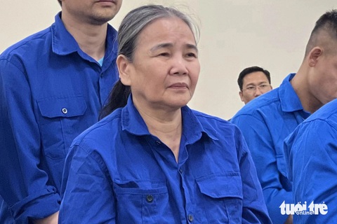 Thuê côn đồ đòi nợ 'con nuôi', mẹ già lãnh án tù- Ảnh 2. Bị cáo Ngô Thị Kim Loan tại tòa - Ảnh: DANH TRỌNG