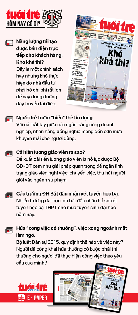 Tin tức sáng 19-4: Bình Dương nhiều thành phố nhất nước; Hai bệnh viện cứu mẹ bệnh tim nặng và em bé- Ảnh 3. Tin tức đáng chú ý trên Tuổi Trẻ nhật báo ngày 19-4. Để đọc Tuổi Trẻ báo in phiên bản E-paper, mời bạn đăng ký Tuổi Trẻ Sao TẠI ĐÂY