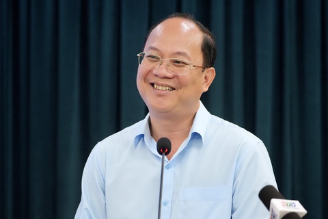 Ông Nguyễn Hồ Hải: TP.HCM cần sự dấn thân, hiến kế của cơ quan báo chí- Ảnh 2. Phó bí thư thường trực Thành ủy TP.HCM Nguyễn Hồ Hải phát biểu tại hội nghị - Ảnh: HỮU HẠNH