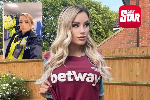 Nữ cổ động viên rất đặc biệt của West Ham- Ảnh 1. Cựu cảnh sát Lana Huckaby là cổ động viên trung thành của West Ham - Ảnh: Getty