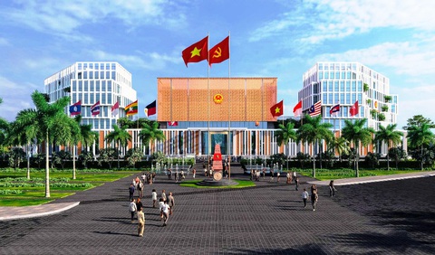 Trụ sở các cơ quan tỉnh Khánh Hòa sẽ là công trình thân thiện với dân- Ảnh 1. Phối cảnh khu trụ sở làm việc các cơ quan Tỉnh ủy Khánh Hòa (khối nhà cao tầng bên phải), Đoàn đại biểu Quốc hội và HĐND tỉnh, UBND tỉnh Khánh Hòa (khối nhà cao tầng bên trái) tại khu số 1 Trần Phú, TP Nha Trang - Ảnh: Ban QLDA Phát triển tỉnh Khánh Hòa