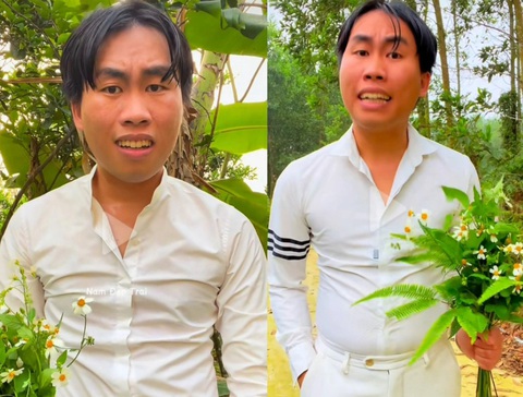 TikToker Nam đẹp trai sẽ lại giống hiện tượng mạng Lệ Rơi?- Ảnh 1. Hình ảnh của Nam 'đẹp trai' trong các clip do anh này tự đăng tải - Ảnh: chụp từ clip