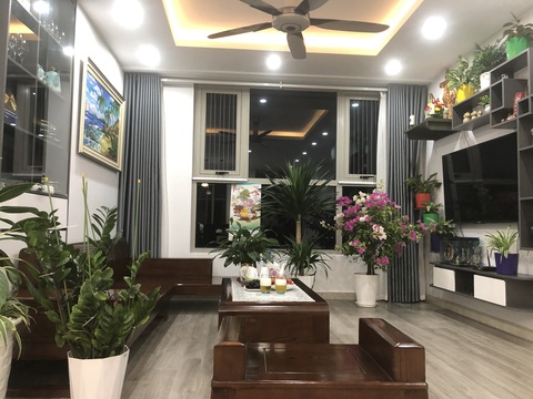 Chán cảnh nhà thuê hầm hập, đánh liều mua đất xây nhà cũng thành công- Ảnh 1. Căn chung cư mới khang trang được chị chăm chút hằng ngày với cây xanh - Ảnh: N.DUNG