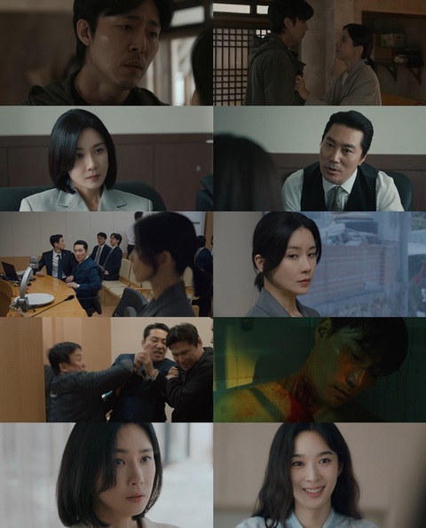 Lee Chung Ah bất ngờ hóa 'ác nữ' khiến Lee Bo Young sốc nặng- Ảnh 1. Diễn biến cuối tập 4 Lẩn trốn, trùm cuối phản diện "đội lốt" cô hàng xóm tốt tính, nhiệt tình Ha Yeon Joo (Lee Chung Ah thủ vai)