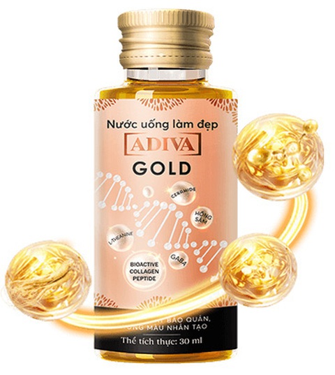 Cách chọn sản phẩm chứa Bioactive Collagen peptides an toàn- Ảnh 3. Nước uống làm đẹp ADIVA GOLD – Collagen thủy phân sinh học tiên tiến
