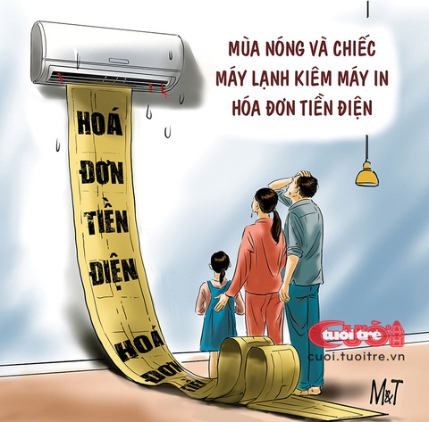 Mùa hè biến máy lạnh thành máy in- Ảnh 1. Mùa hè biến máy lạnh thành máy in - Tranh: Đỗ Minh Tuấn