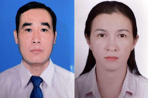 Vợ cựu chủ tịch xã làm 'cò' sổ đỏ, bắt cả vợ lẫn chồng- Ảnh 1. Nguyên chủ tịch xã Bảo Quang Nguyễn Tiến Dũng (bìa trái) và nguyên phó chủ tịch Nguyễn Thị Hồng Nga bị cơ quan điều tra khởi tố để điều tra về tội thiếu trách nhiệm gây hậu quả nghiêm trọng - Ảnh: Công an cung cấp.