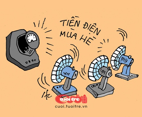 Chỗ nào trong nhà bạn nóng nhất vào mùa hè?- Ảnh 1. Nơi nào nóng nhất trong mùa hè? - Tranh: Hà Huy Chương