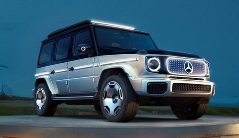 Triển lãm ô tô Bắc Kinh 2024: Phần lớn là xe điện, hybrid- Ảnh 18. Mercedes-Benz G580 chính là bản sản xuất của concept EQG bốn động cơ xuất hiện tại triển lãm ô tô Munich năm 2021. Mang dáng hình hộp quen thuộc, Mercedes-Benz G-Class chạy điện có khả năng xoay tròn tại chỗ (tank turn) tương tự Yangwang U8 hay Rivian - Ảnh: Mercedes-Benz