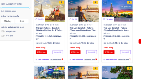 Bay nội địa dịp lễ giá vé đã 8,9 triệu, bằng giá tour đi Thái Lan 5 ngày- Ảnh 3. Nhiều tour du lịch đi Thái Lan dịp lễ 30-4, hành trình 5 ngày 4 đêm giá 8,9 triệu đồng, rẻ hơn chặng bay khứ hồi từ Hà Nội - Phú Quốc - Ảnh chụp màn hình tour Vietravel ngày 21-4