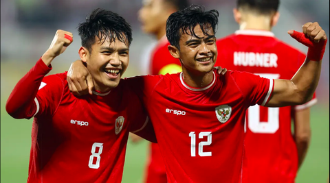 HLV Shin Tae Yong không muốn U23 Indonesia gặp U23 Hàn Quốc ở tứ kết- Ảnh 1. U23 Indonesia gây ấn tượng ở Giải U23 châu Á 2024 - Ảnh: BOLA