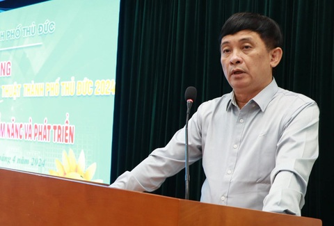 Phó chủ tịch UBND thành phố Thủ Đức Nguyễn Kỳ Phùng phát động cuộc vận động sáng tác - Ảnh: BTC Phó chủ tịch UBND thành phố Thủ Đức Nguyễn Kỳ Phùng phát động cuộc vận động sáng tác - Ảnh: BTC