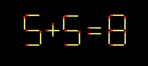 Thử tài IQ: Di chuyển một que diêm để 5+5=8 thành phép tính đúng- Ảnh 1.