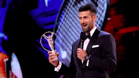 Vượt qua Messi, Djokovic đoạt 'Oscar của thể thao'- Ảnh 1. Djokovic lần thứ năm đoạt 'Oscar của thể thao' - Ảnh: ATP