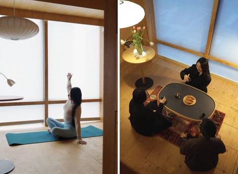 Cô vợ mua nhà riêng để được 'chữa lành'- Ảnh 2. Gong thích tập yoga và thỉnh thoảng mời bạn bè về nhà uống trà.