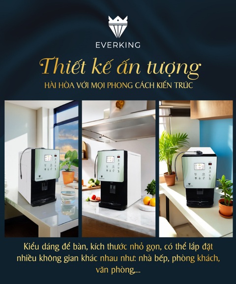 Máy lọc nước điện giải - nóng - lạnh EVERKING EKPrime cung cấp nước ion kiềm giàu hydrogen- Ảnh 5. Máy lọc nước điện giải - nóng - lạnh EVERKING EKPrime cung cấp nước ion kiềm giàu hydrogen- Ảnh 5.