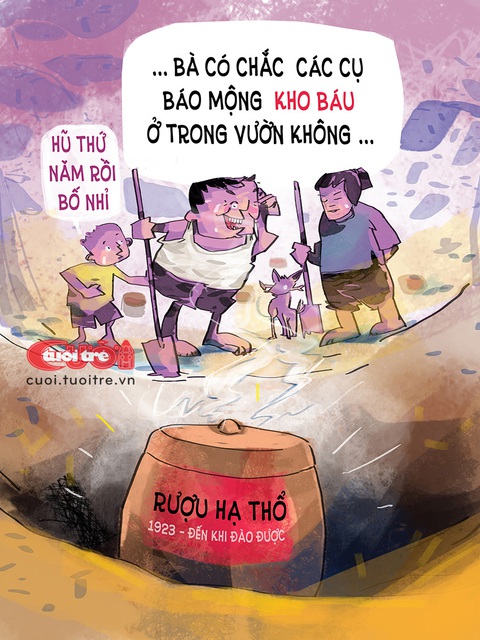 Các cụ báo mộng kho báu cho ông bố- Ảnh 1. Các cụ báo mộng kho báu cho ông bố - Tranh: Viiip