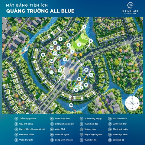 Có gì trong quảng trường trung tâm vùng đất Blue Zones đầu tiên Việt Nam?- Ảnh 6. 20 tiện ích nội khu quảng trường All Blue