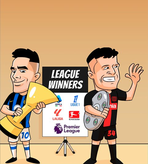 Cả châu Âu ngóng nhà vô địch Ngoại hạng Anh- Ảnh 1. Inter Milan đã vô địch Serie A, còn Bayer Leverkusen đã cắt mạch thống trị Bundesliga của