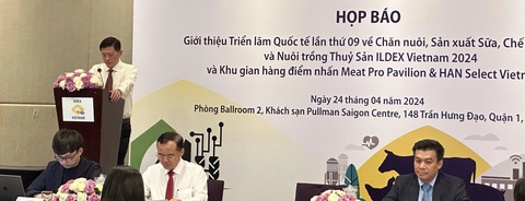 Hơn 200 doanh nghiệp sẽ đến Việt Nam 'show' kỹ thuật, công nghệ mới nhất thế giới trong chăn nuôi- Ảnh 1. Họp báo giới thiệu Triển lãm quốc tế lần thứ 9 về chăn nuôi, ngành sữa, chế biến thịt và nuôi trồng thủy sản tại Việt Nam 2024 (Ildex Vietnam 2024) - Ảnh: T.THƯƠNG
