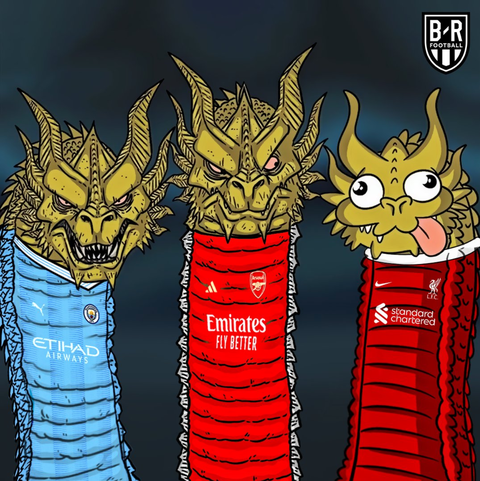 Thất bại của Liverpool trước Everton trong mắt ‘biếm sĩ’- Ảnh 1. Liverpool 'quá đuối' trong cuộc chạy đua vô địch Ngoại hạng Anh với Arsenal và Man City - Nguồn: B/R Football