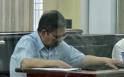 Cựu trưởng phòng thanh tra tỉnh Bà Rịa - Vũng Tàu bị phạt tù- Ảnh 2. Cựu trưởng phòng thanh tra tỉnh Bà Rịa - Vũng Tàu Nguyễn Đức Hiệu tại tòa sáng 25-4 - Ảnh: Đ.H.