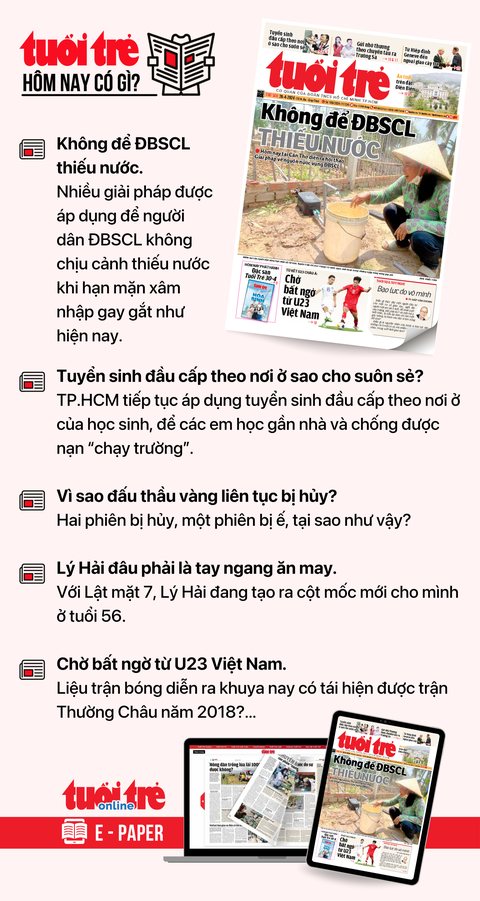 Tin tức sáng 26-4: Mở tổng đài 1900 8099 nhận phản ảnh khi đi cao tốc- Ảnh 5. Tin tức chính trên Tuổi Trẻ nhật báo hôm nay 26-4. Để đọc Tuổi Trẻ báo in phiên bản E-paper, mời bạn đăng ký Tuổi Trẻ Sao TẠI ĐÂY