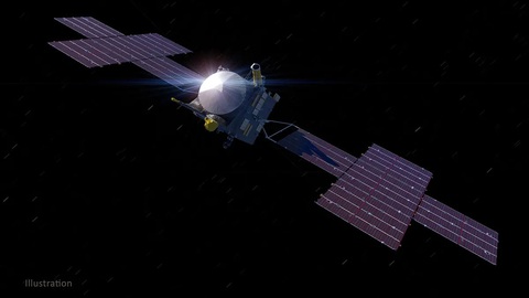 NASA thử cách liên lạc mới với tàu vũ trụ cách Trái đất 266 triệu km- Ảnh 1. Ảnh minh họa tàu vũ trụ Psyche ngoài không gian - Ảnh: NASA