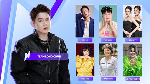Team Mentor Long Chun: Kan Hy, Tiêu Thố, Trần Mai Khanh, Vũ Thu Phương, “Song Vy” Trần Ánh Vy – Trần Nhật Vy, Nguyễn Tất Vinh. Team mentor Long Chun: Kan Hy, Tiêu Thố, Trần Mai Khanh, Vũ Thu Phương, “Song Vy” Trần Ánh Vy – Trần Nhật Vy, Nguyễn Tất Vinh.