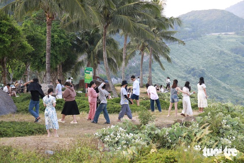 Lễ nắng nóng, người Đà Nẵng kéo lên Sơn Trà đón gió giải nhiệt- Ảnh 1. Rất đông người dân và du khách lên Sơn Trà tránh nóng