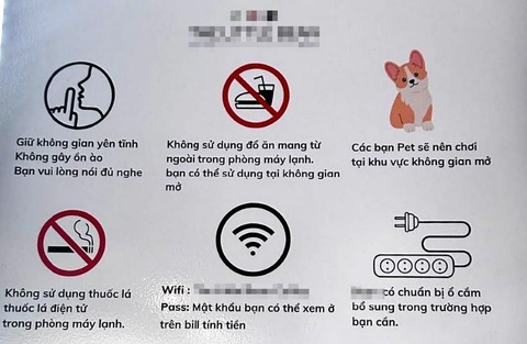 Quán cà phê để nói chuyện hay làm việc?- Ảnh 3. Một quán cà phê trên đường Cao Thắng (quận 3, TP.HCM) có bảng quy định khách hàng không gây ồn ào - Ảnh: AN VI