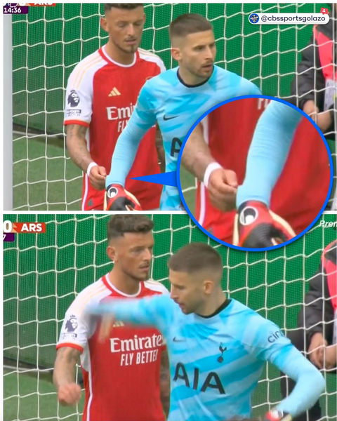 Sao Arsenal Ben White ‘giở trò’ siêu hài với găng thủ môn Tottenham- Ảnh 1. Khoảnh khắc Ben White