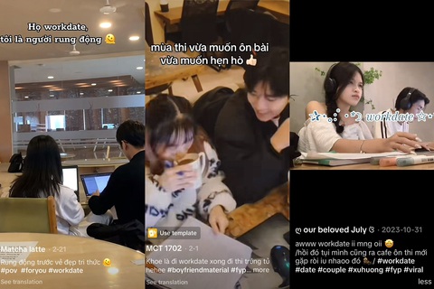 Tận dụng kỳ nghỉ lễ, hẹn hò làm việc cùng nhau cũng lãng mạn lắm- Ảnh 2. Hình ảnh những buổi hẹn hò làm việc vui vẻ được các cặp đôi chia sẻ trên mạng - Ảnh: KHÁNH HUYỀN chụp màn hình