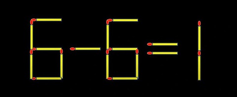 Thử tài IQ: Di chuyển một que diêm để 6-6=1 thành phép tính đúng- Ảnh 1.