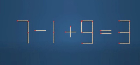 Thử tài IQ: Di chuyển một que diêm để 7-1+9=3 thành phép tính đúng- Ảnh 1.
