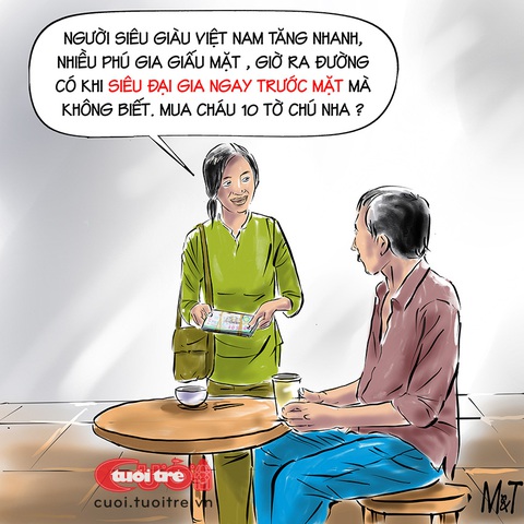 Việt Nam sắp có thêm một người siêu giàu- Ảnh 2. Hãy tự biến mình thành người siêu giàu - Tranh: Đỗ Minh Tuấn